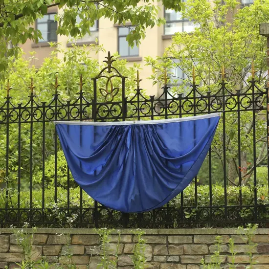 Blue Pure Solid Colour Pleated Fan Flag Bunting 3 x 6 Ft Colour Pleated 2 Pcs Fan Flag Banner Indoor/Outdoor/Front Porch Decorations {5}