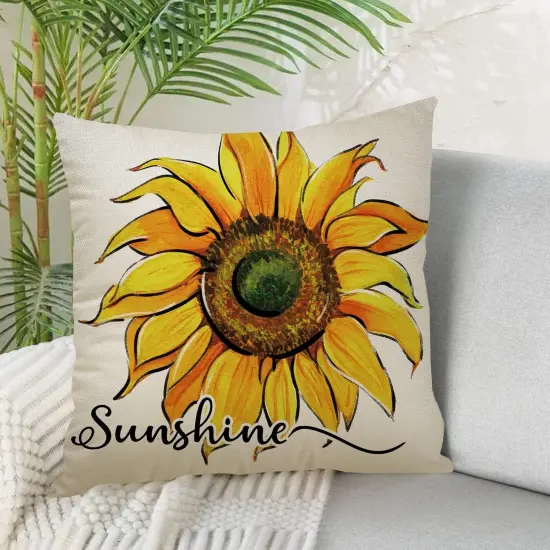 Summer Home Sweet Home Blessed Porch Patio Outdoor Pillowcase, Fall Autumn Flower Farmhouse Couch Cushion Case Decor {5}