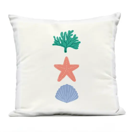 Stupell Industries Coral & Sea Life Minimal Outdoor Printed Pillow design by Sazerelli Designs, 18 x 7 x 18 {1}