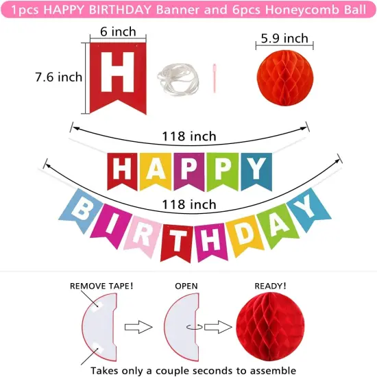 Happy Birthday Rainbow Banners {2}