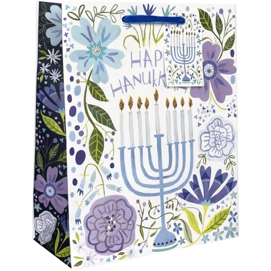 Pack/6: Floral Menorah Gift Bag {1}