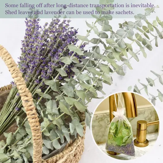 68 PCS Dried Eucalyptus Stems & Lavender Flowers Bundle for Shower,17'' Natural Real Live Eucalyptus Leaves & Aromatic Lavender Shower Plant, Mother's Day, Home Decoration,Fragrance {2}