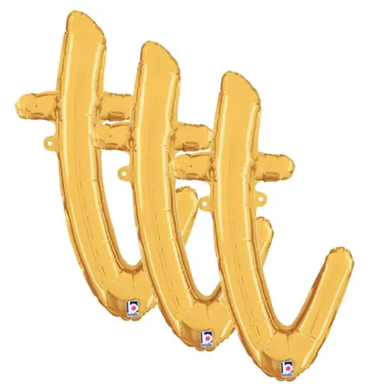 Betallic&reg; 24 inch Script Letter T Gold Air Fill Only {5}