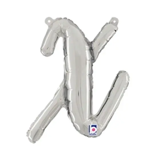 Betallic&reg; 14 Inch Script Letter X Silver Air Fill Only Balloon {1}