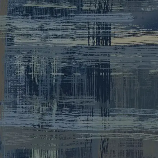 Blue Navy Tan Colorfield Cotton Wideback Fabric per yard {1}