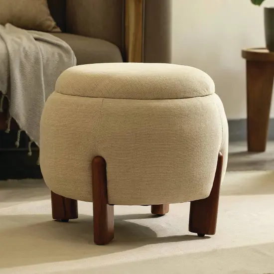Upholstered Round Ottoman - 19.69 X 19.69 X 16.93" {1}