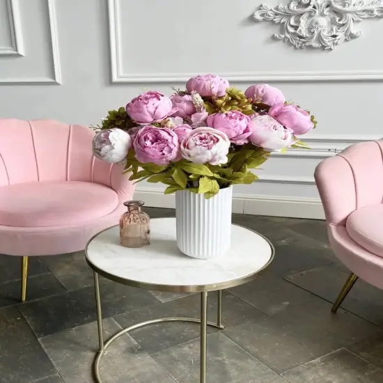 Silk Peony Bouquet, Lavender&ndash; Vintage Artificial Peonies for Wedding, Home, and Office Decor, Light Purple {3}