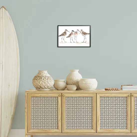 Stupell Industries Sand Pipers Gathered Framed Giclee Wall Art Design by Petal Prints Design {8}