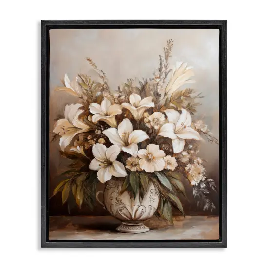 Stupell Industries Lily Bouquet Still Life Floater Framed Canvas Wall Art Design by Petal Prints Design {1}