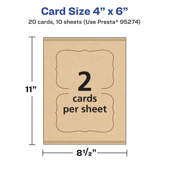 Avery 4" x 6" Rectangle Flourished Edge, Kraft Brown Postcards {5}