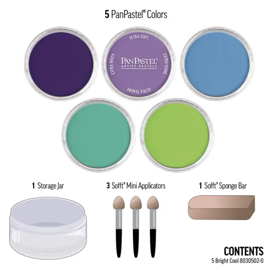 PanPastel Artists' Painting Pastels Set - Bright Cool, Set of 5 {1}