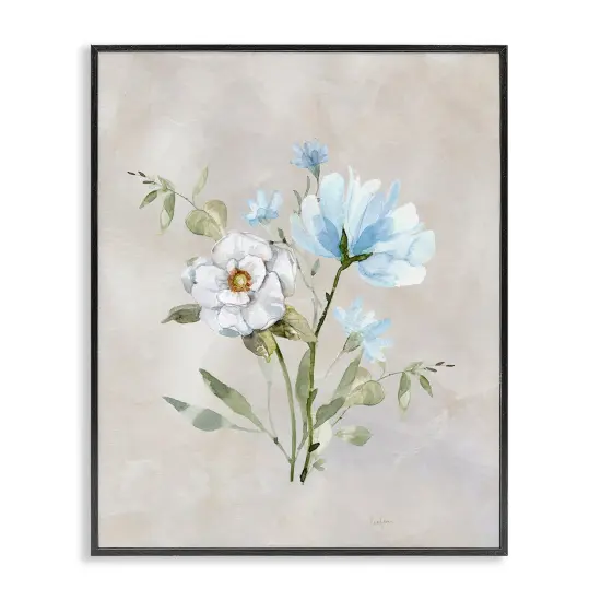 Stupell Industries Blue & White Herbs Framed Giclee Wall Art Design by Livi Finn {1}