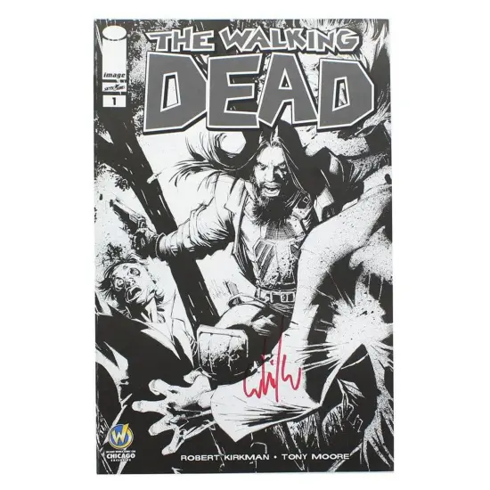The Walking Dead #1 WW Chicago '13 Exclusive B&W Cover Signed By Whilce Portacio {1}
