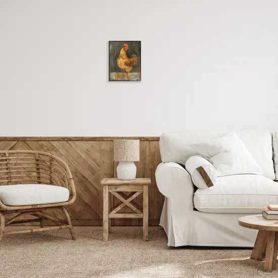 Stupell Industries Chicken on Rustic Background Framed Giclee Wall Art Design by LSR Design Studio {2}