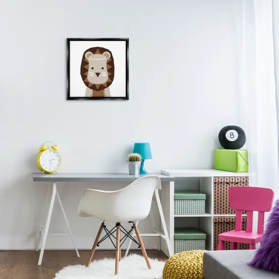 Stupell Industries Neutral Tone Lion Floater Framed Canvas Wall Art Design by Daniela Santiago {8}