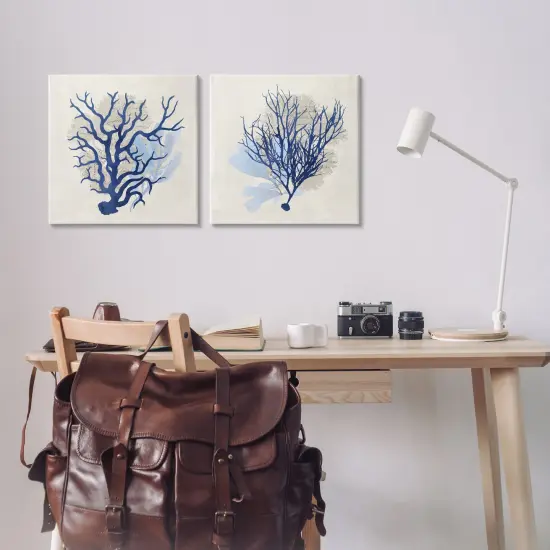 Stupell Industries Blue Coral Branches 2pc Canvas Wall Art Set Design by Susan Arnot {2}