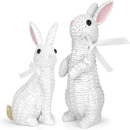Rattan-Effect Resin Bunny &ndash; Easter & Spring Decor {7}