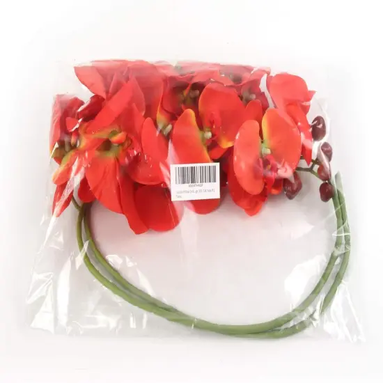 Set of 2 Orange Orchid Stems 33.5" Silk Flowers for D&eacute;cor {2}