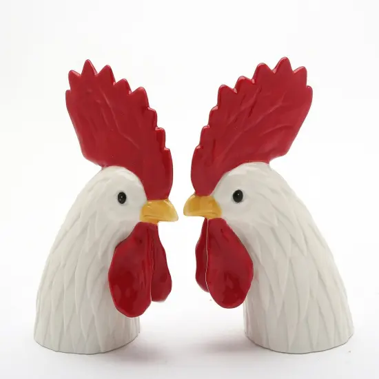 Ceramic Rooster Head Salt & Pepper Shakers, Home Décor, Gift for Her, Gift for Mom, Kitchen Décor, Farmhouse Décor, Fall Decor {3}