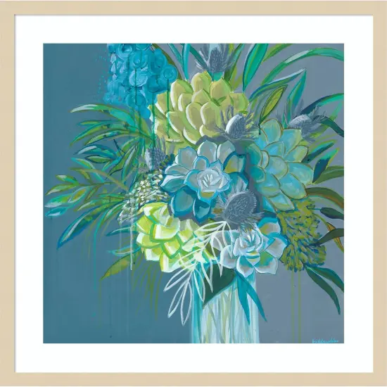 Cool Blues by Fab Funky Wood Framed Wall Art Print {6}
