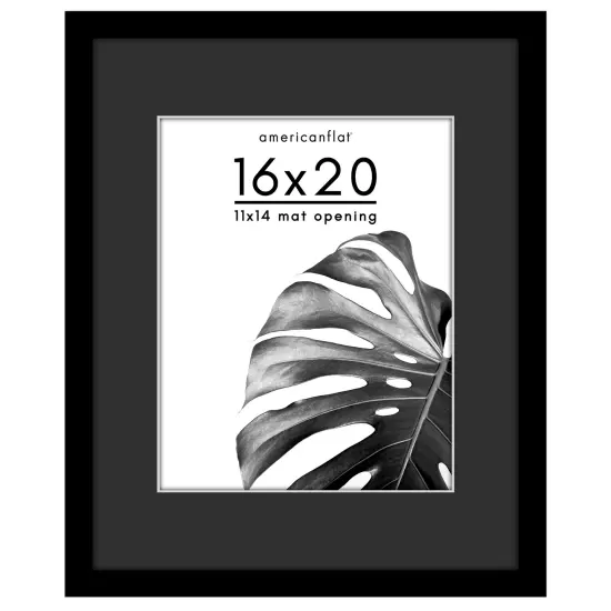 Americanflat Black Poster Frame with Black Mat - Engineered Wood Picture Frame with Plexiglass Front Cover - Wide Picture Frame {1}