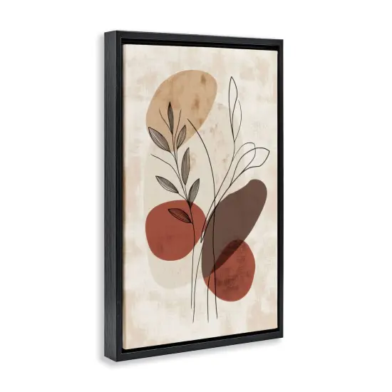 Stupell Industries Sprig Outlines Neutrals Floater Framed Canvas Wall Art Design by LSR Design Studio {3}