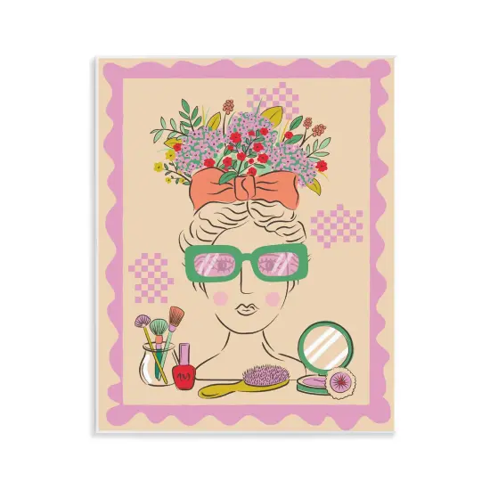 Stupell Industries Makeup & Fashion Boudoir Wall Plaque Art Design by Lisa Perry Whitebutton {1}