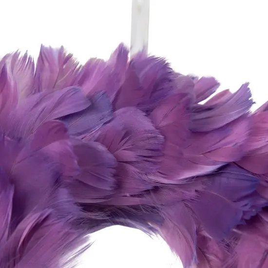 Northlight Layered Feather Christmas Wreath - 10" - Purple - Unlit {7}