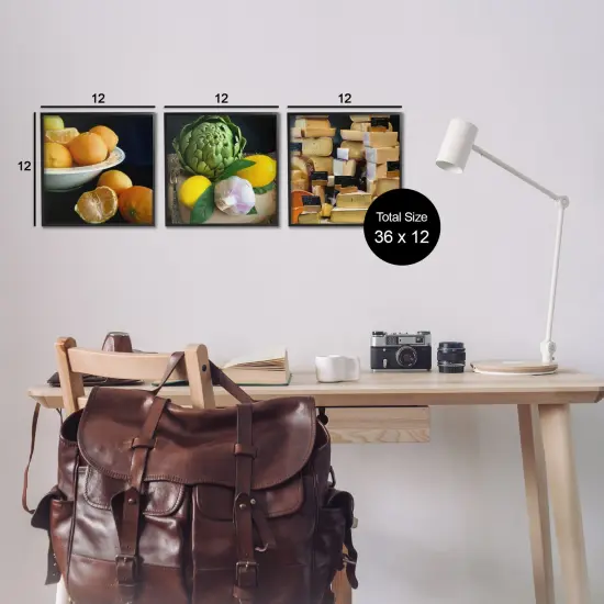 Stupell Industries Vegetables & Cheeses Still Lifes 3pc Framed Giclee Wall Art Set Design by Graffi*tee Studios {3}