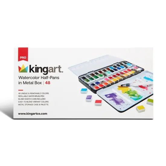 KINGART&reg; PRO Watercolor Half-Pans, 48 Colors {3}