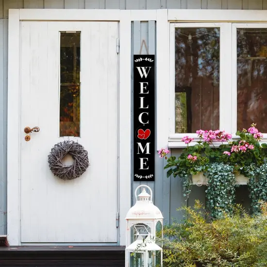 Welcome Sign for Front Porch Standing (Black) {2}