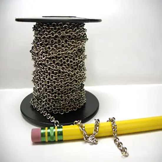 Cable Chain - Silver Toned Stainless Steel 3.11mm x 4.21 mm - 10' per Unit {2}