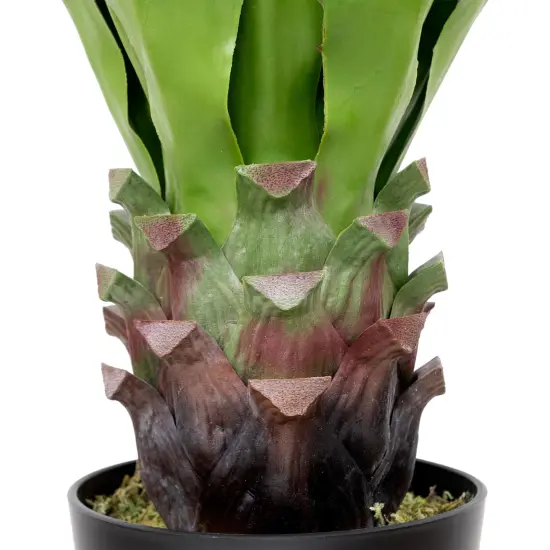 Northlight Real Touch&trade;️ Green Artificial Agave Succulent Plant In a Black Pot - 30.5" Brown {7}