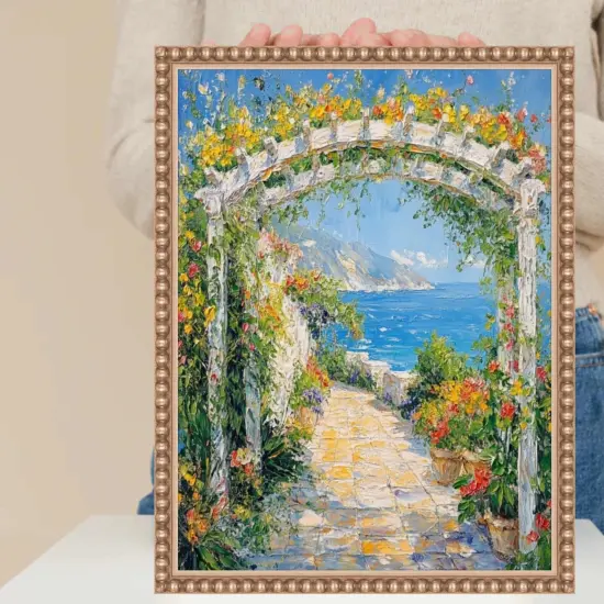 Slim Silver Leaf Beaded Picture Frame 32x48 frame {7}