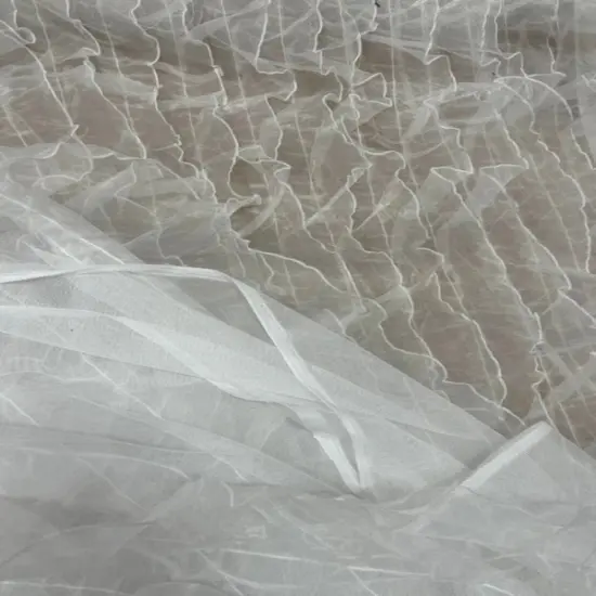 1 Yard Voluminous Ruffle Organza Fabric for Backdrops & Dresses 52/54" Width Aqua {6}