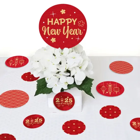 Big Dot of Happiness Lunar New Year - 2025 Year of the Snake Giant Circle Confetti - Party Decorations - Large Confetti 27 Count {7}
