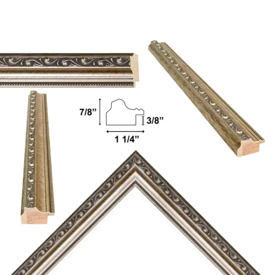 Aged Antique Silver With Bead Picture Frame-D6661 18x18 frame {4}