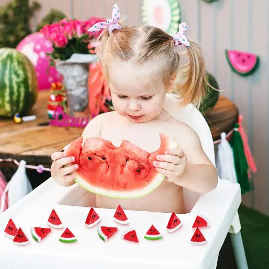 12 Pieces Realistic Fake Watermelon Slices, Red {5}