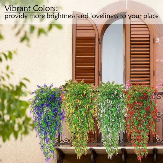 2x Artificial Hanging Flowers Vine Plant Home Garden Indoor Outdoor Decor Yellow {6}