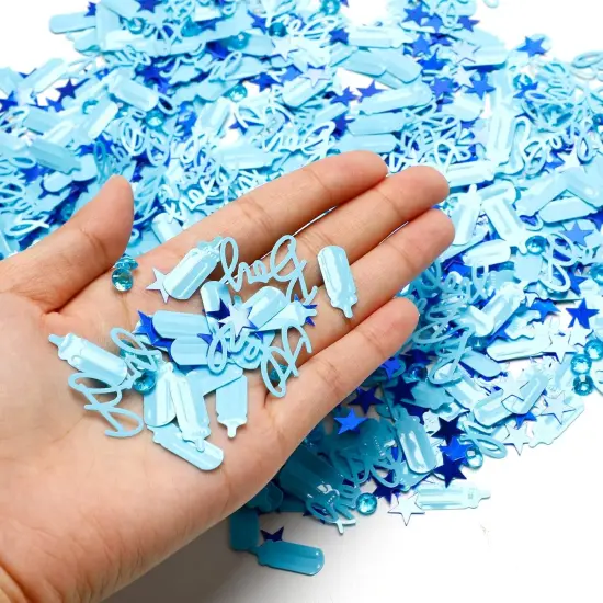 Baby Shower Confetti Baby Boy Shower Decorations Blue Baby Shower Table Confetti Decorations Party Confetti for Baby Shower Decor(1.6 oz/45 g) {5}