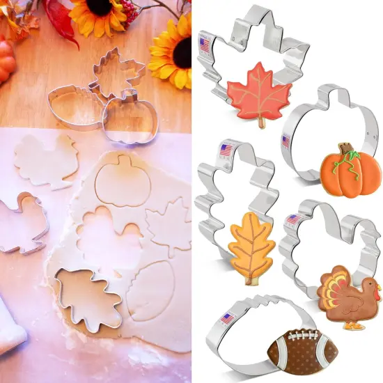 Fall Thanksgiving Cookie Cutters 5-Pc. Set Made in USA by Ann Clark {3}