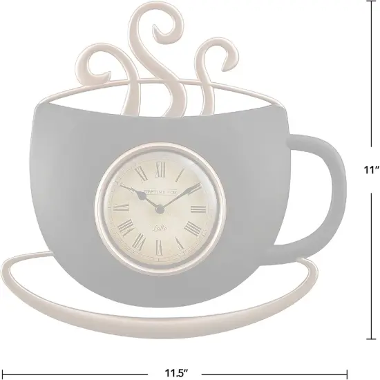 Plastic Farmhouse Style Latte Cup Clock 11.5 x 1.375 x 11 inches {2}