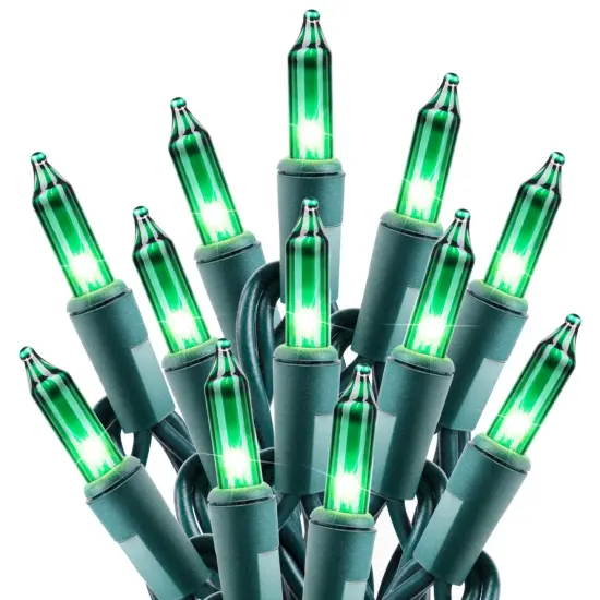 Minetom St. Patrick's Day Mini String Lights, 100 Count 27 Feet Detachable Incandescent Bulb Waterproof Green Fairy Lights Plug in for Indoor Outdoor Party Patio Christmas Decoration, Green Wire {1}