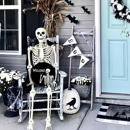 Halloween Skull Welcome Door Sign {3}