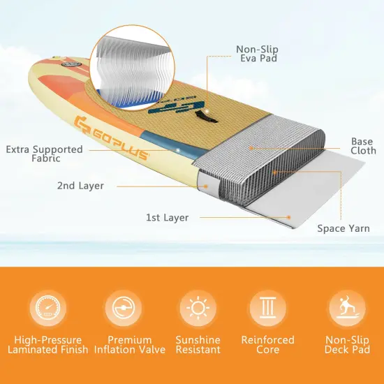 Goplus 10.5ft or 11ft Inflatable Stand Up Paddle Board Surfboard with Bag Aluminum Paddle Pump {6}