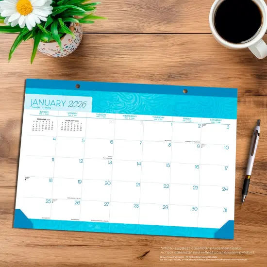 Seaside Currents | 2026 17 x 12 Inch Monthly Desk Pad Calendar {4}