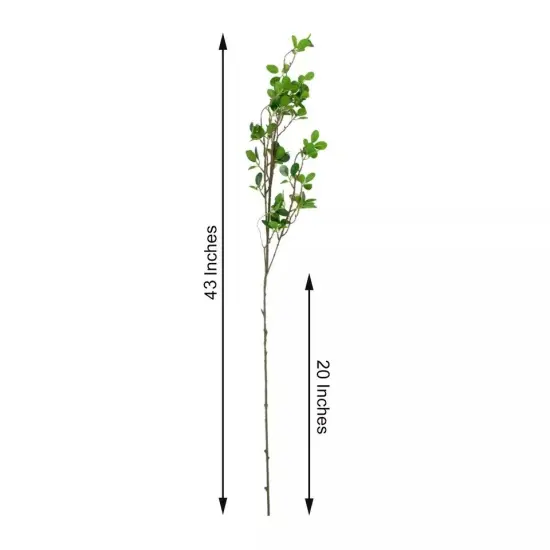 3 Green 43 in Artificial LEAVES STEMS Faux Greenery Plant Branches Party Events {3}