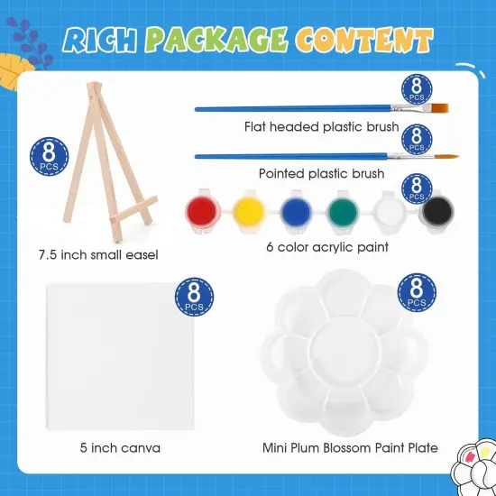 8 Set Mini Acrylic Canvas Painting Kit {2}