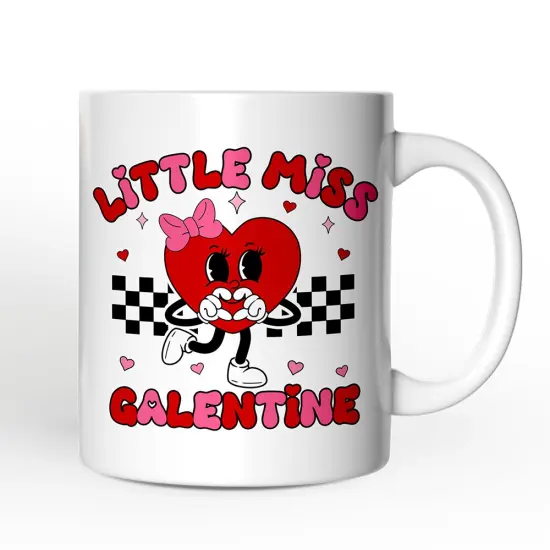 Little Miss Galentine Mug, Single Women Pink Valentine's Day Gift {4}