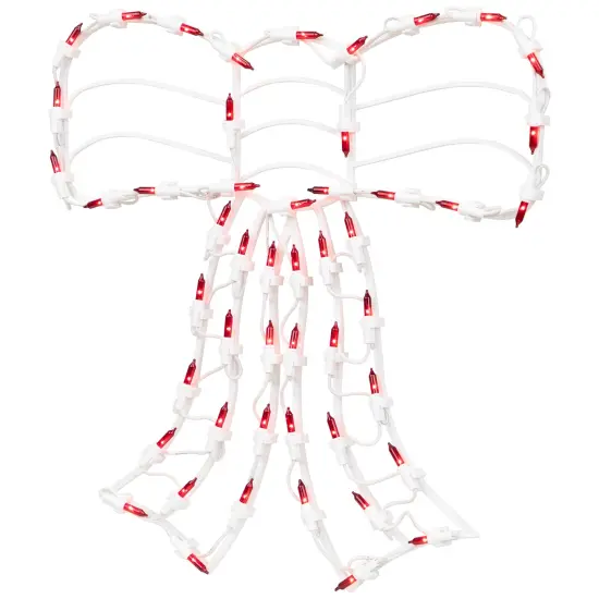 Northlight Lighted Bow Christmas Window Silhouette Decoration - 14" - Red {6}